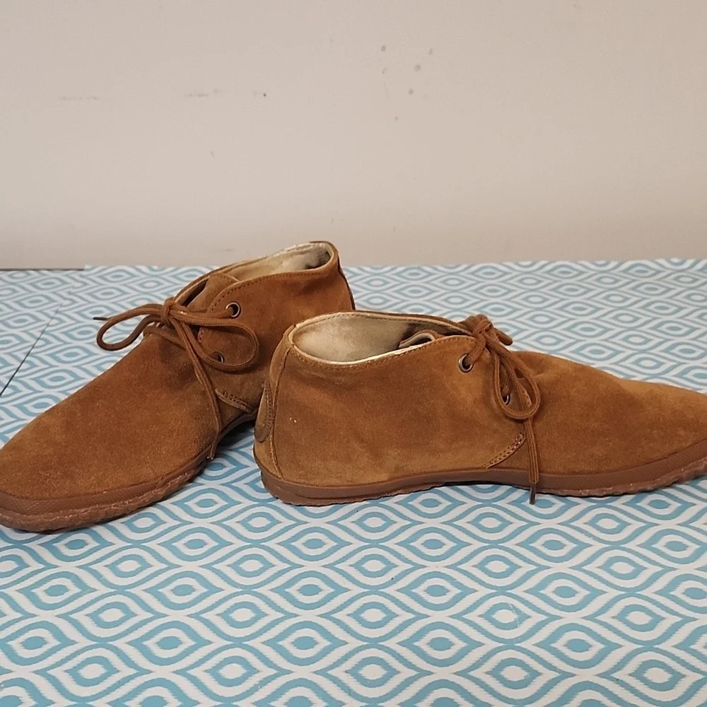 Aro womens 7 lace Up leather suade loafers comfort shoe